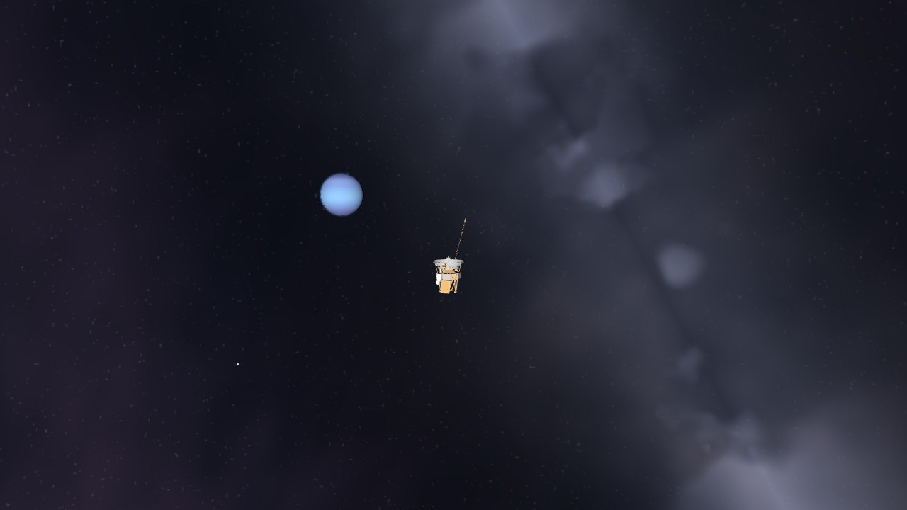 Preview of the Voyager 2 Flyby of Neptune, 25 August 1989 scenario